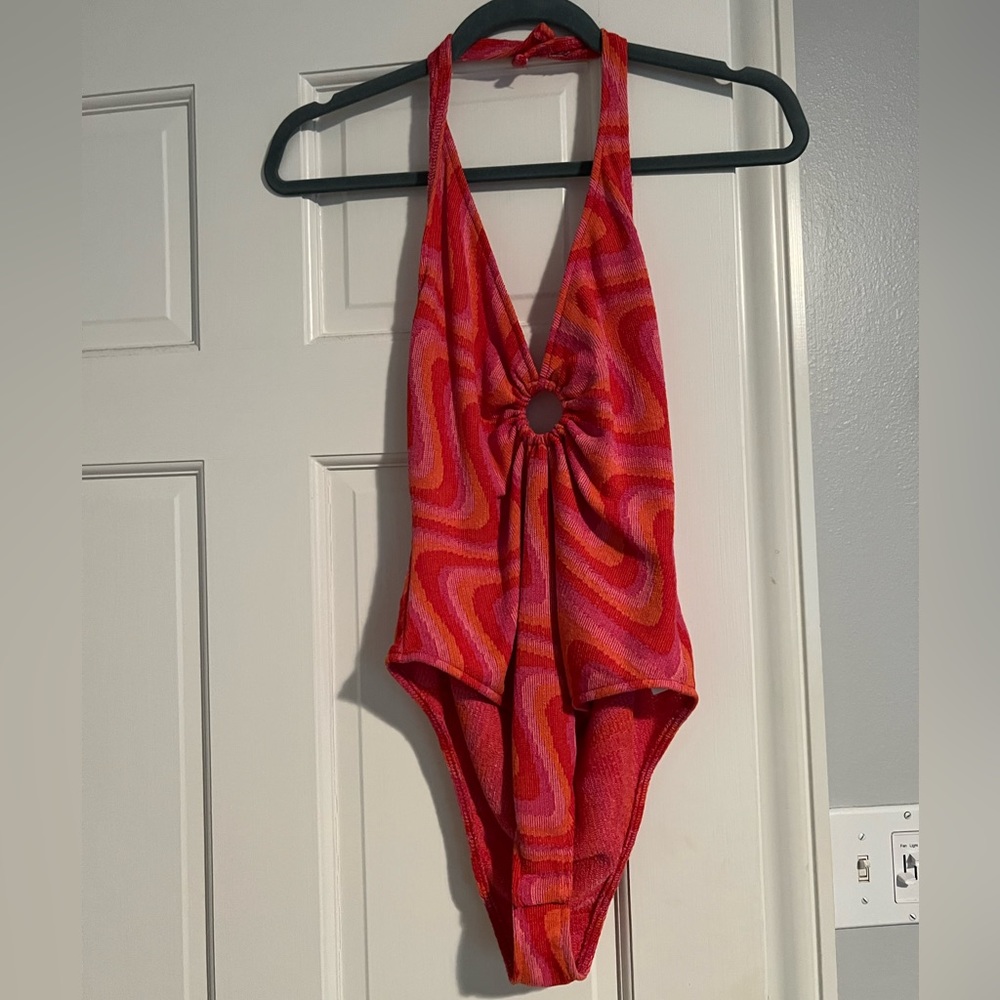 Colorful Zara open back bodysuit.